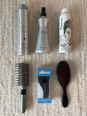 Brand new Kenra Thermal heat protecting Styling Spray + Dry Spray and brushes